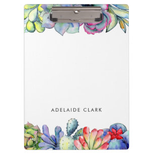 Pranchetas Aguarela do cacto do Succulent