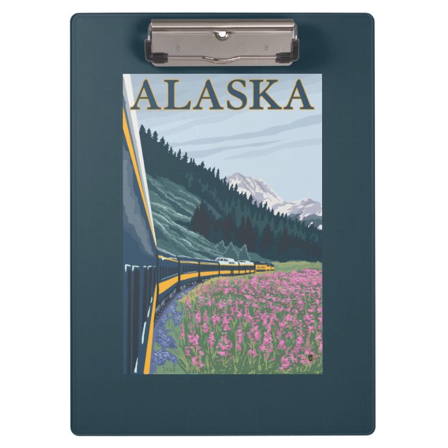 Pranchetas AlaskaRailroad e viagens vintage do Fireweed (Frente)