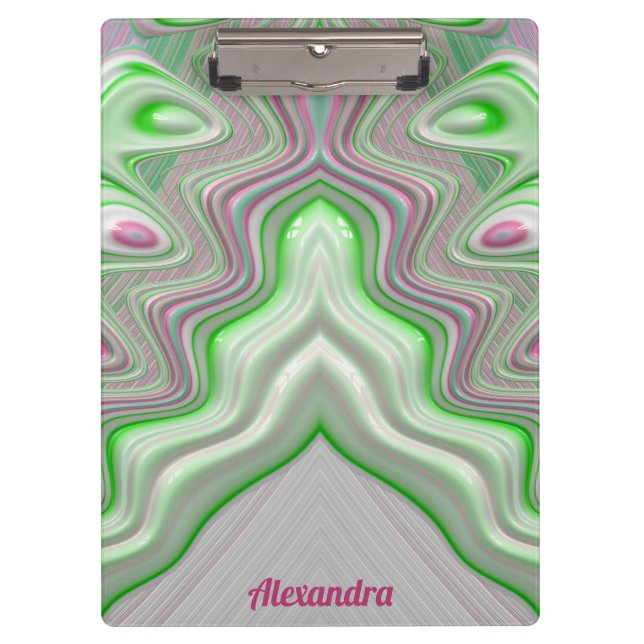 Pranchetas ALEXANDRA, PASTEL 3D! Cl Cor-de-rosa, branco-verde (Frente)