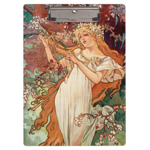Pranchetas Alphonse Mucha, As Estações (1896) Primavera