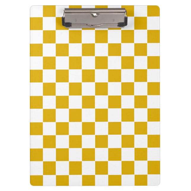 Pranchetas Amarelo mostarda xadrez e Branco (Frente)