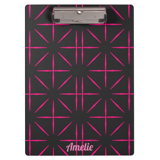 Pranchetas AMELIE ~ design preto-e-rosa (Frente)