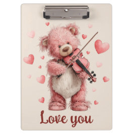 Pranchetas Amo Você Teddy com Violino