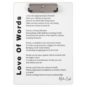 Pranchetas Amor às Palavras poema poesia wall art poster