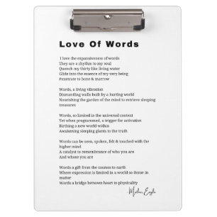 Pranchetas Amor às Palavras poema poesia wall art poster