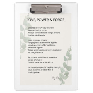 Pranchetas Amor, Poder, Força Poesia
