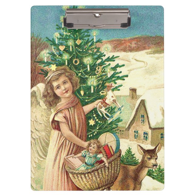 Pranchetas Angel bringing Christmas gifts and presents (Frente)