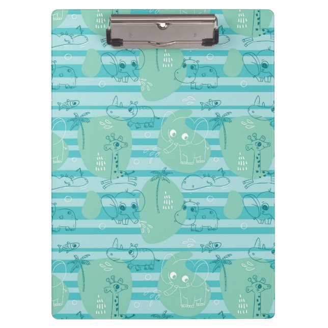 Pranchetas Animais bonitos que jogam com água 1 (Frente)