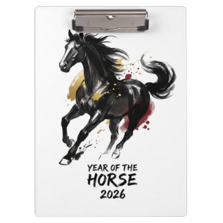 Pranchetas Ano Novo Chinês 2026 Arte do Cavalo