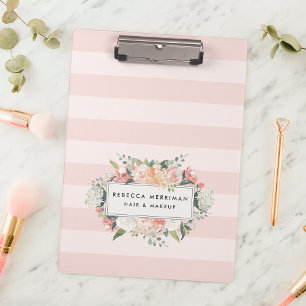 Pranchetas Antique Floral Blush Pink Stripe