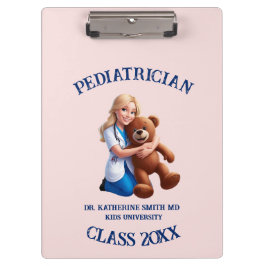 Pranchetas antistress pediatrician teddy bear pink university