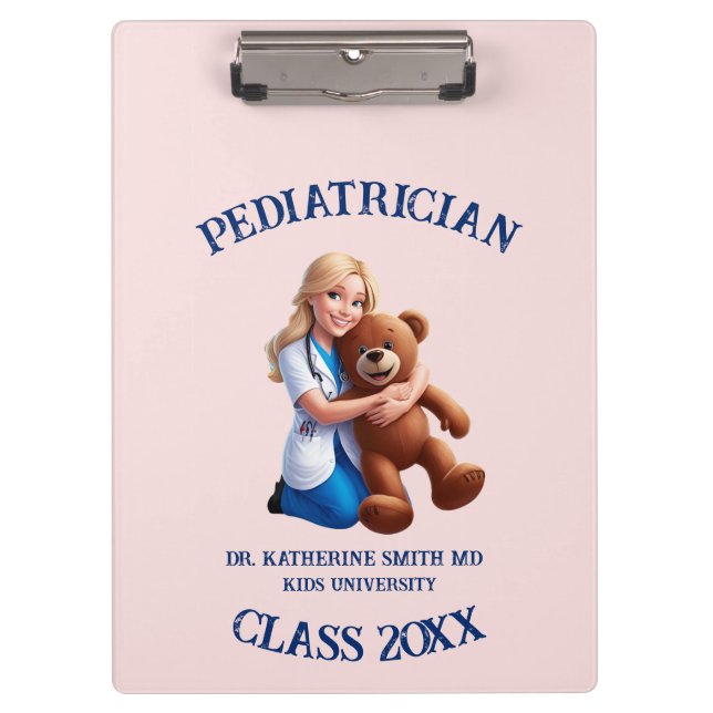 Pranchetas antistress pediatrician teddy bear pink university (Frente)