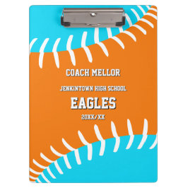Pranchetas ANY team colors baseball softball w coach name