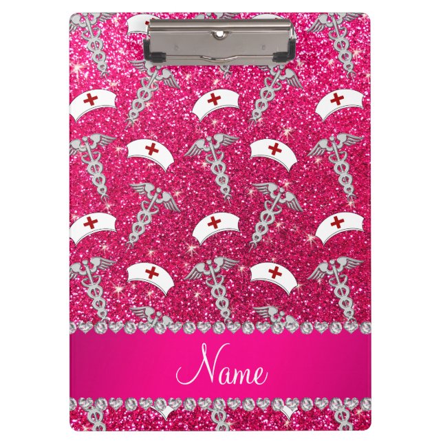 Pranchetas Apelido rosa cor-de-rosa, amamentação prateada cad (Frente)