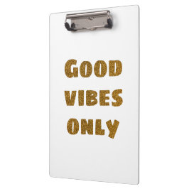 Pranchetas Apenas boas vibrações | Brilho preto e Ouro