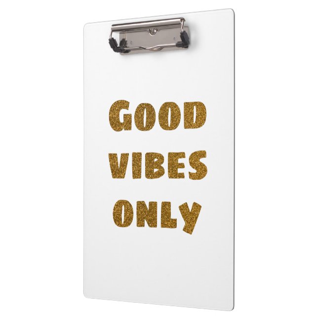 Pranchetas Apenas boas vibrações | Brilho preto e Ouro (Esquerda)