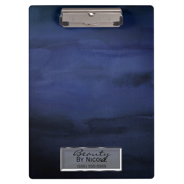 Pranchetas Aquarela Azul Elegante Chique Glam Personalizado (Frente)