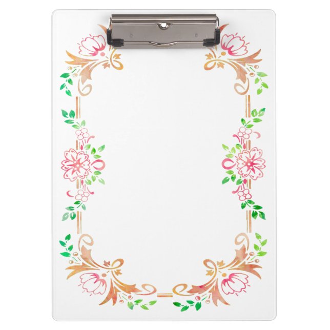 Pranchetas Aquarela Floral Chic (Frente)