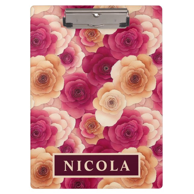Pranchetas Aquarela Flores Cor-de-Rosa Vibrantes da Primavera (Frente)
