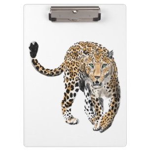 Pranchetas aquarela leopardo gato da selva animal pintado ver