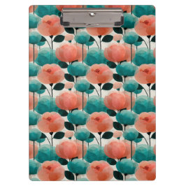 Pranchetas Aquarela Vintage Rosa e Verde Floral