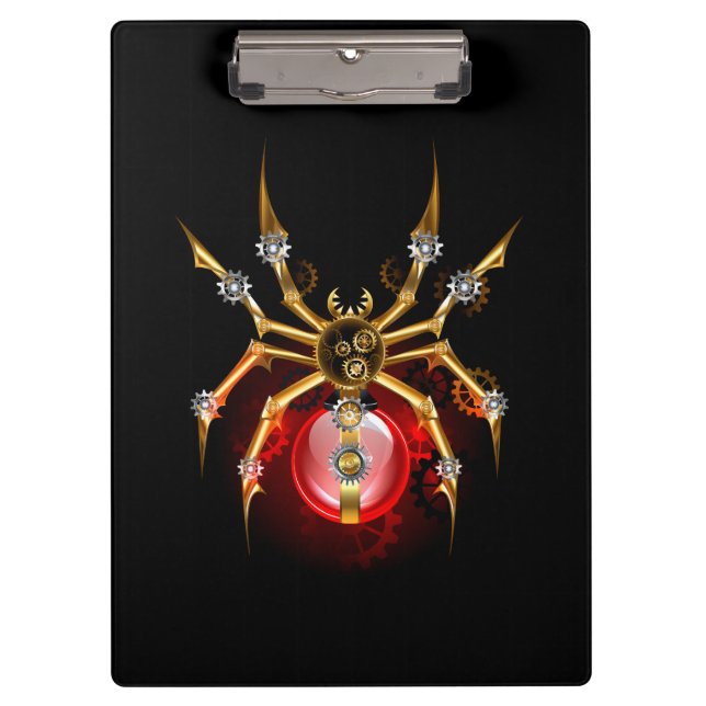 Pranchetas Aranha steampunk em preto (Frente)