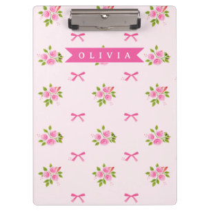 Pranchetas Arco Floral Feminino Personalizado Rosa Coquette