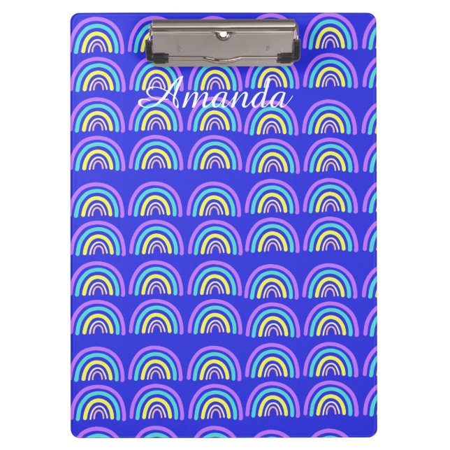 Pranchetas Arco-íris Amarelo, azul e púrpura (Frente)