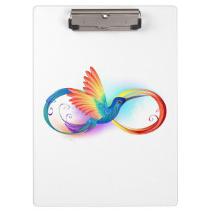 Pranchetas Arco-íris Hummingbird com símbolo Infinito