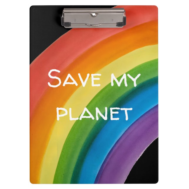 Pranchetas ARCO-ÍRIS Salve meu planeta (personalizável) (Frente)