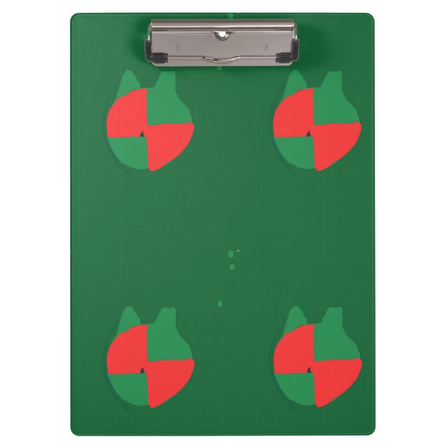 Pranchetas Área de Transferência Abstrata Verde Vermelho (Frente)