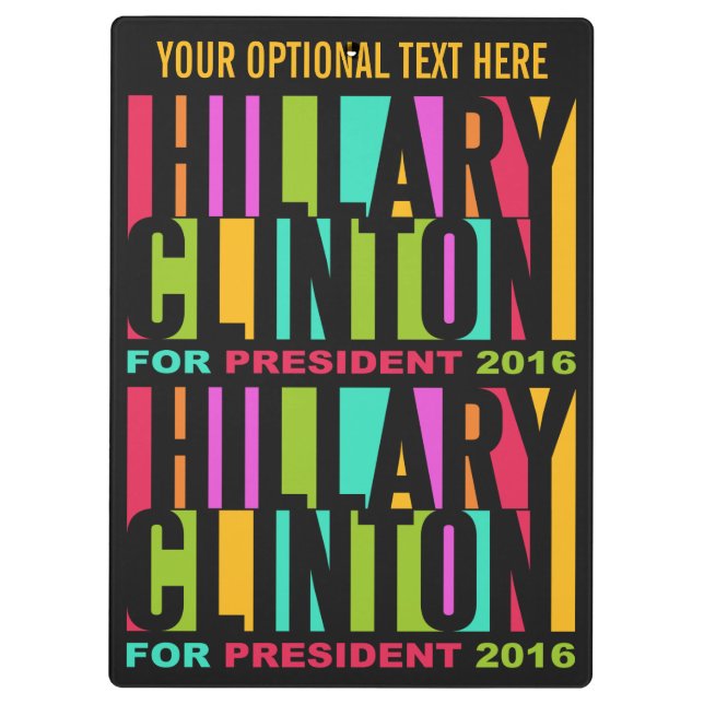 Pranchetas Área de transferência Colorful Hillary Clinton 201 (Verso)