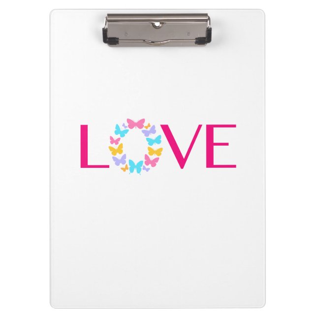 Pranchetas Área de Transferência de Amor e Borboletas (Frente)
