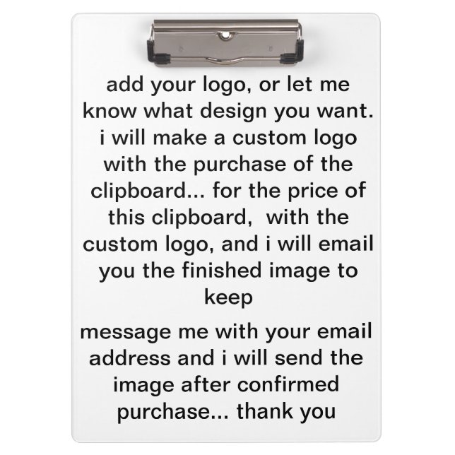 Pranchetas área de transferência de logotipo personalizada (Frente)