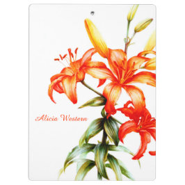 Pranchetas Área de transferência de pintura de Orange Lily