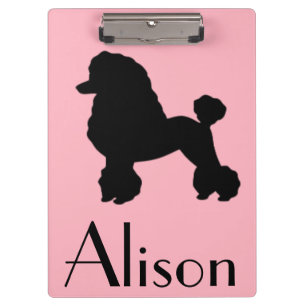 Pranchetas Área de transferência de poodle rosa personaliz