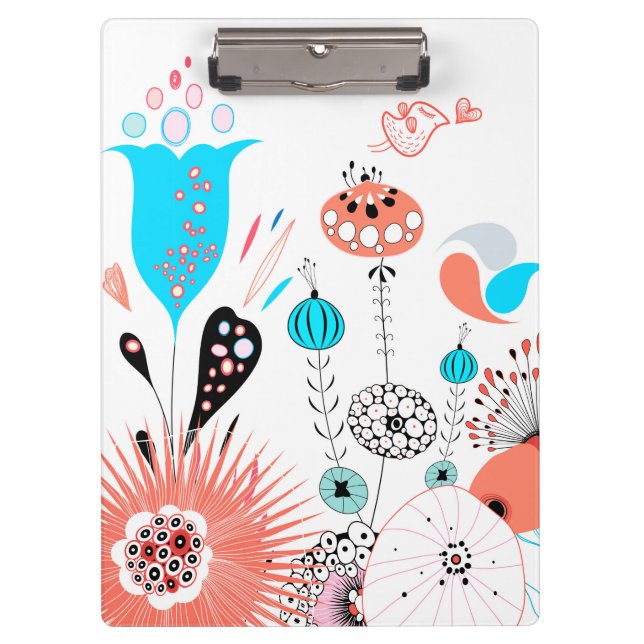 Pranchetas Área de Transferência Fantasy Flowers e Birdie (Frente)