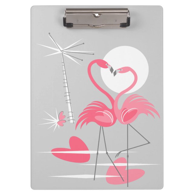 Pranchetas Área de transferência Flamingo Love (Frente)