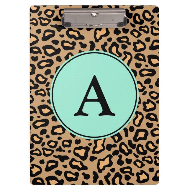 Pranchetas Área de Transferência Leopardo Monogramas (Frente)