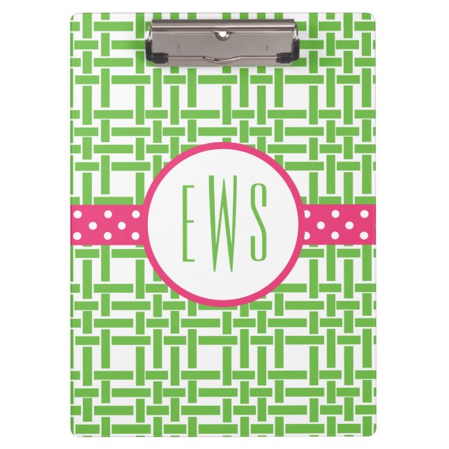 Pranchetas Área de Transferência Monogramada Bamboo & Grosgra (Frente)