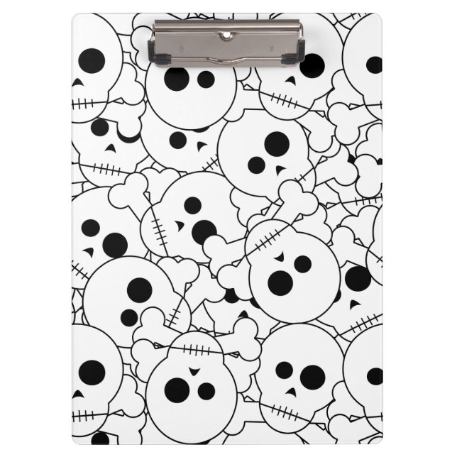 Pranchetas Área de Transferência Padrão do Halloween Skulls (Frente)