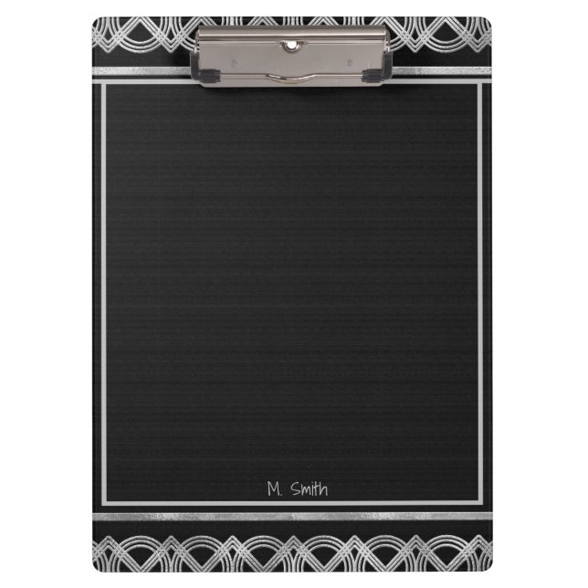 Pranchetas Área de Transferência Personalizada Art Deco Black (Frente)