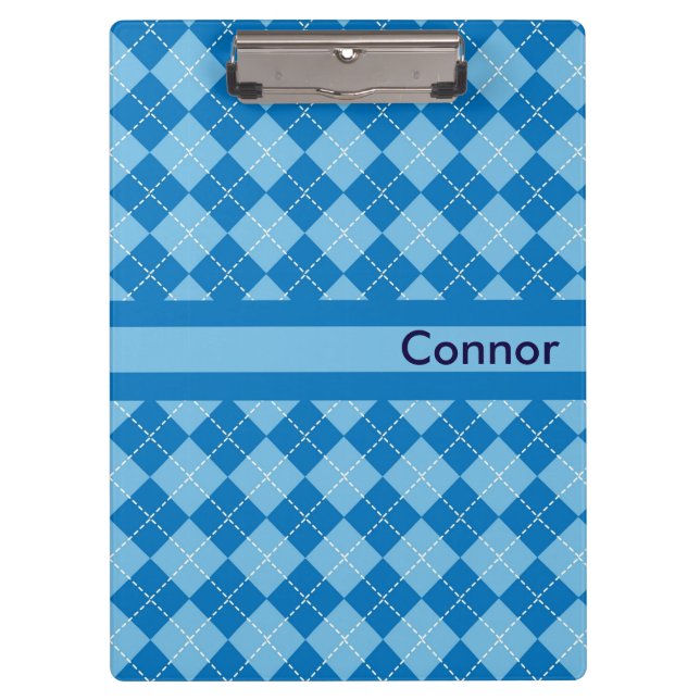 Pranchetas Área de transferência personalizada de Xadrez azul (Frente)