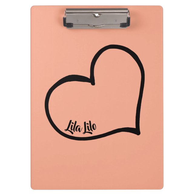 Pranchetas Área de Transferência Personalizada do Coração (Frente)