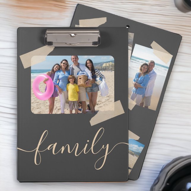 Pranchetas Área de Transferência Personalizada Personalizada  (Family 5 Photo Personalized Custom Clipboards from Ricaso. Add your own five photographs. )