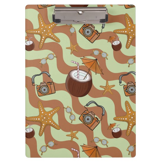 Pranchetas Área de transferência Starfish, Coconuts e Câmeras (Frente)