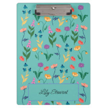 Área Personalizada de Turquesa de Flores Selvagem