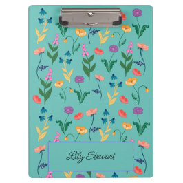 Pranchetas Área Personalizada de Turquesa de Flores Selvagem