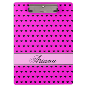 Pranchetas Ariana - Modelo de nome personalizado, rosa impres