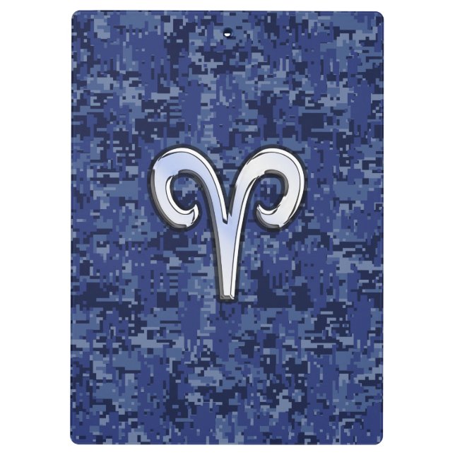 Pranchetas Aries Zodiac - Sinal no Marinho Blue Digital Camo (Verso)